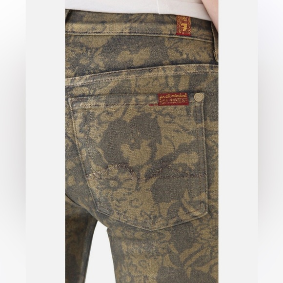 7 For All Mankind Floral Patterned The Skinny Jeans Sz25 - Picture 6 of 8